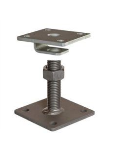 Pitzl paaldrager M24, lengte 250mm met onderplaat 100x100x6 en bovenplaat met opwaaibeveiliging 100x100x6