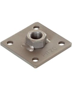 Bovenplaat met vastgelaste moer, 100x100x6mm, voor M20 draadeinden.