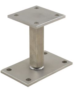 Pitzl Paaldrager RVS - Verstelbaar - 146-211mm - M24 - bovenplaat 100x100 mm