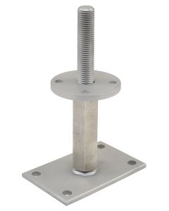 Pitzl Paaldrager RVS - Verstelbaar - 146-211mm - M24 - bovenplaat Ø100 mm