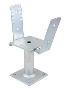 Pitzl paaldrager - Vaste uitvoering 160 mm - bovenplaat met zijkantlip - kokerprofiel Ø42 mm - Vuurverzinkt