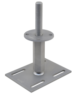 Pitzl Paaldrager voor schroeffundering - M24 – Verstelbaar 142-207 mm – Ø100 mm Bovenplaat