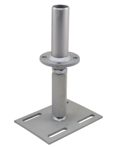 Pitzl Paaldrager voor schroeffundering - M24 – Verstelbaar 168-283 mm – Ø100 mm Bovenplaat - dorn Ø42.4x130 mm