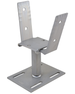 Pitzl Paaldrager voor schroeffundering - M24 – Verstelbaar 141-206 mm – 100 mm Bovenplaat met zijlip