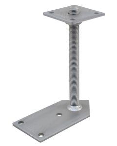 Pitzl - Verstelbare paaldrager - M24 draadeind - lengte 250 mm - met onderplaat met hoek 2x45°