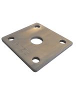 Bovenplaat 100x100x6mm, voor M20 draadeinden.