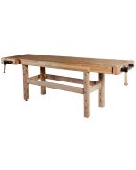 Pinie - Houten Werkbank PROFI II/I met 19 mm opspangaten - 2650 x 790 mm
