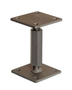 Pitzl verstelbare paaldragers, M20, lengte 122-182mm met onderplaat 100x100x6 en bovenplaat 100x100x6